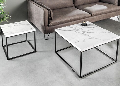 Abilaud ARCHITECTURE valge marmor / must, 60x60xH45 cm