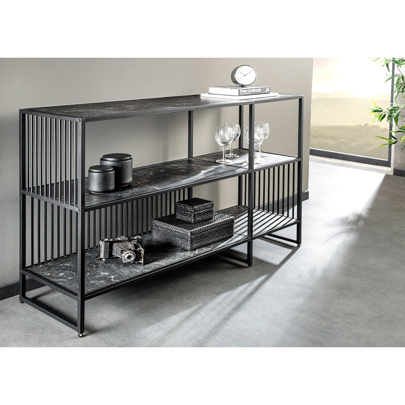 Riiul ARCHITECTURE hall marmor / must, 120x83xH35 cm