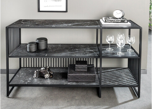 Riiul ARCHITECTURE hall marmor / must, 120x83xH35 cm