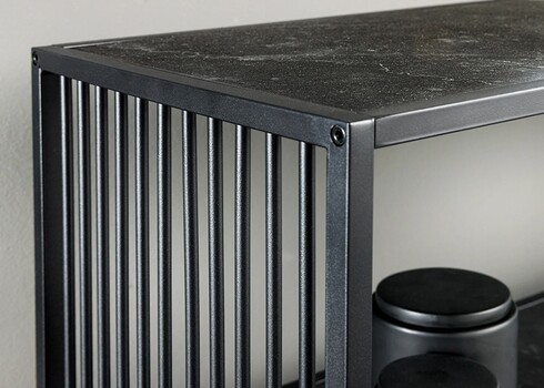 Riiul ARCHITECTURE hall marmor / must, 120x83xH35 cm