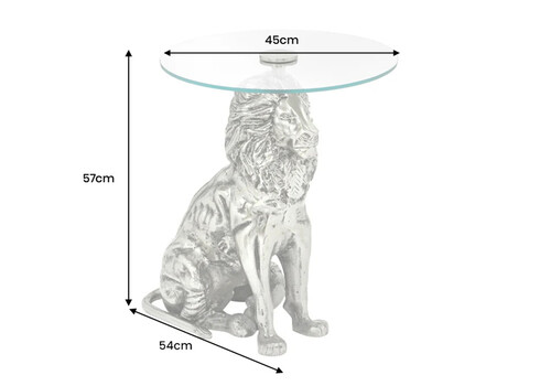 Abilaud LION hõbe, 46x45xH57 cm