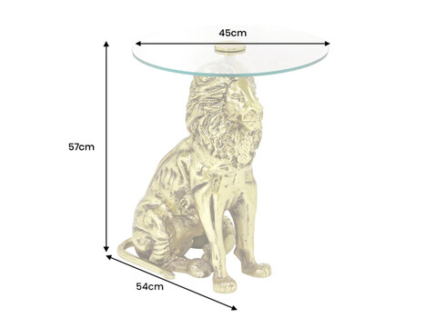 Abilaud LION kuldne, 46x45xH57 cm