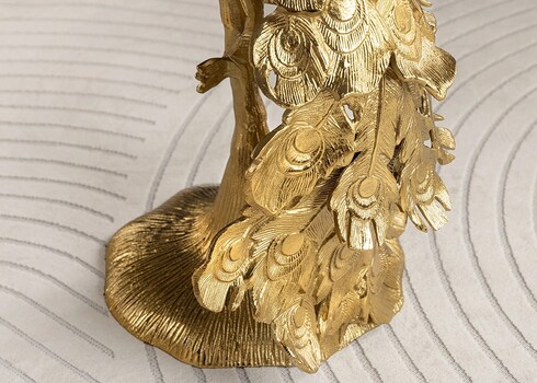 Abilaud PEACOCK valge marmor / kuldne, D33xH75 cm