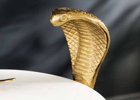 Abilaud SNAKE valge marmor / kuldne, D30xH63 cm