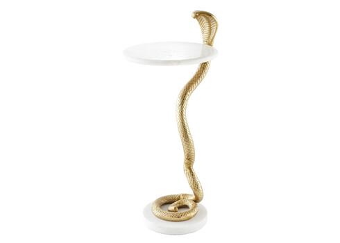 Abilaud SNAKE valge marmor / kuldne, D30xH63 cm