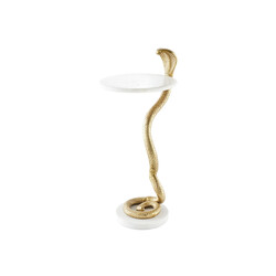 Abilaud SNAKE valge marmor / kuldne, D30xH63 cm