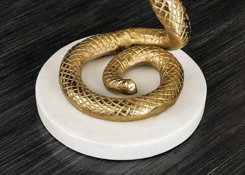 Abilaud SNAKE valge marmor / kuldne, D30xH63 cm