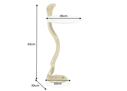 Abilaud SNAKE valge marmor / kuldne, D30xH63 cm
