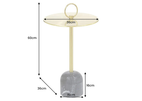 Abilaud ELEGANCE kuldne / must marmor, D36xH60 cm