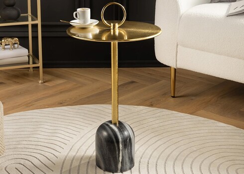 Abilaud ELEGANCE kuldne / must marmor, D36xH60 cm