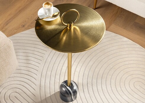 Abilaud ELEGANCE kuldne / must marmor, D36xH60 cm