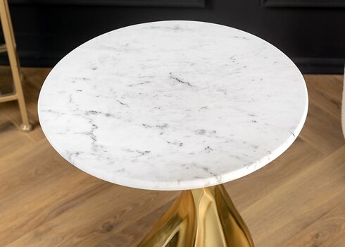 Abilaud TEAR valge marmor / kuldne, 40x40xH57