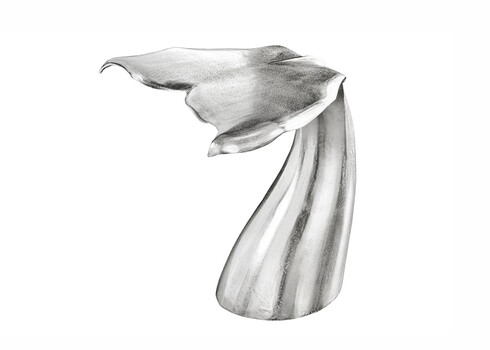 Abilaud WHALE hõbedane, 50x57xH56 cm