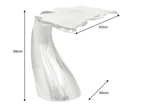 Abilaud WHALE hõbedane, 50x57xH56 cm