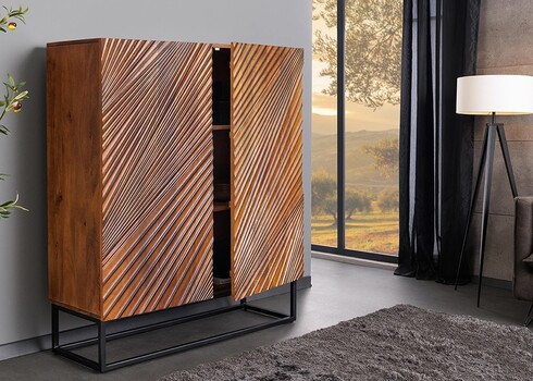 Kummut LINE ART pruun / must, 100x38xH120 cm