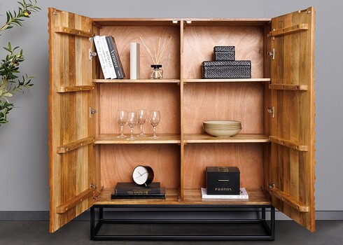 Kummut LINE ART pruun / must, 100x38xH120 cm