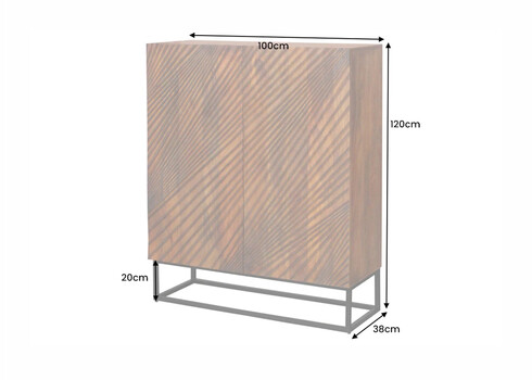Kummut LINE ART pruun / must, 100x38xH120 cm