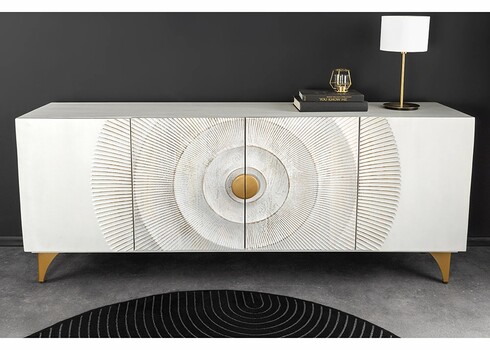 Kummut SUNSET valge / kuldne, 177x38xH75 cm