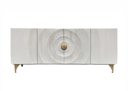 Kummut SUNSET valge / kuldne, 177x38xH75 cm