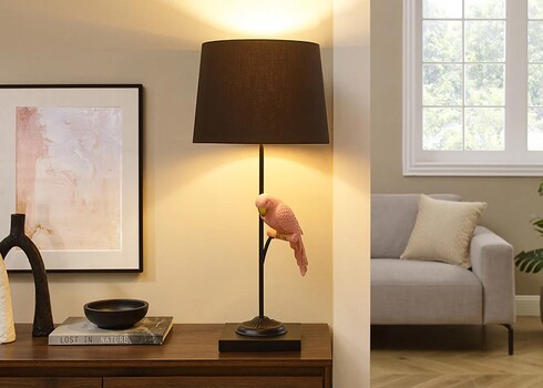 Lauavalgusti PARROT must / roosa, 35x35xH75 cm, E27