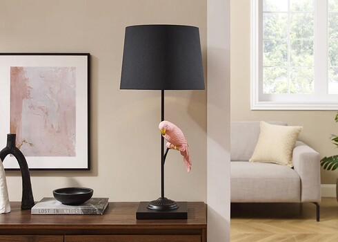 Lauavalgusti PARROT must / roosa, 35x35xH75 cm, E27