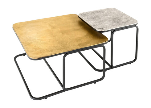 Diivanilaudade komplekt ABSTRACT kuldne / hõbe, 2 tk