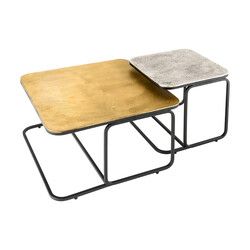 Diivanilaudade komplekt ABSTRACT kuldne / hõbe, 2 tk