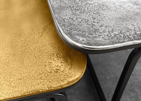 Diivanilaudade komplekt ABSTRACT kuldne / hõbe, 2 tk