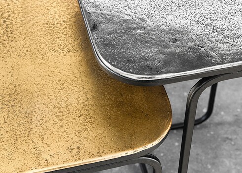 Diivanilaudade komplekt ABSTRACT kuldne / hõbe, 2 tk