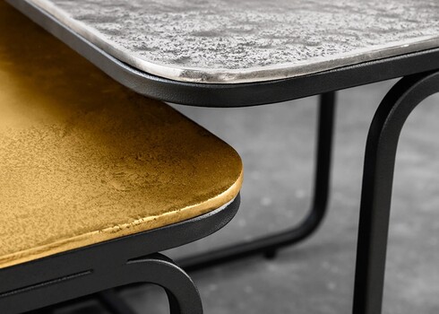 Diivanilaudade komplekt ABSTRACT kuldne / hõbe, 2 tk