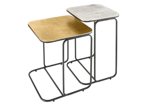 Diivanilaudade komplekt ABSTRACT kuldne / hõbe, 2 tk