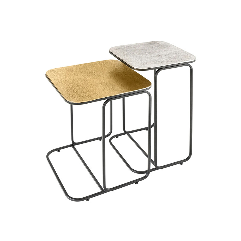 Diivanilaudade komplekt ABSTRACT kuldne / hõbe, 2 tk