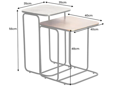 Diivanilaudade komplekt ABSTRACT kuldne / hõbe, 2 tk