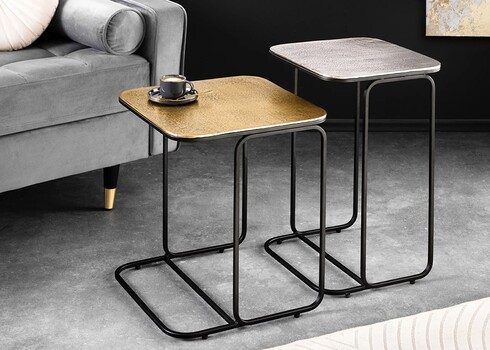 Diivanilaudade komplekt ABSTRACT kuldne / hõbe, 2 tk