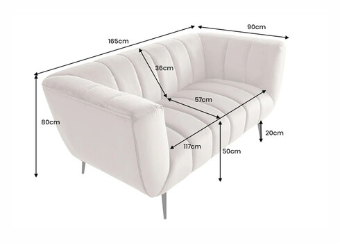 Diivan NOBLESSE beež, 165x90xH80 cm