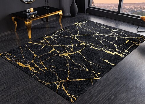 Vaip MARBLE must / kuldne, 160x240 cm