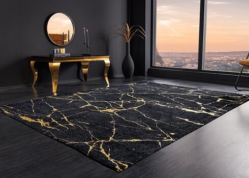 Vaip MARBLE must / kuldne, 160x240 cm