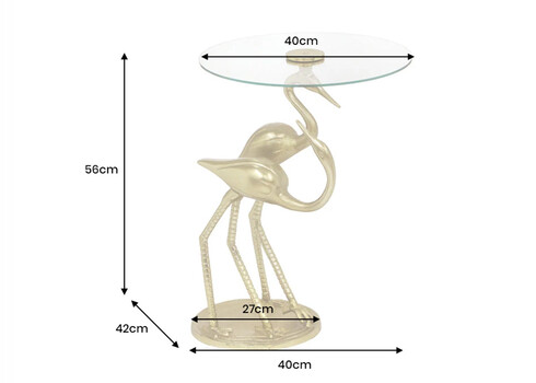Abilaud CRANE kuldne, 40x42xH56 cm