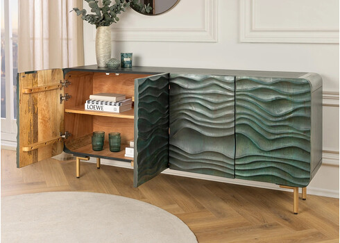 Kummut WAVE türkiis, 160x38xH75 cm