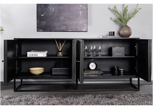 Kummut BARRACUDA pruun / must, 177x38xH75 cm