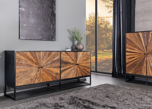 Kummut BARRACUDA pruun / must, 177x38xH75 cm