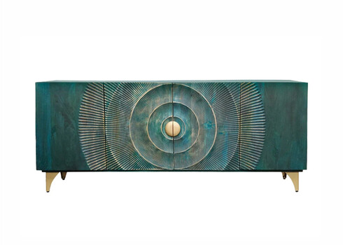 Kummut SUNSET türkiis / kuldne, 177x38xH75 cm