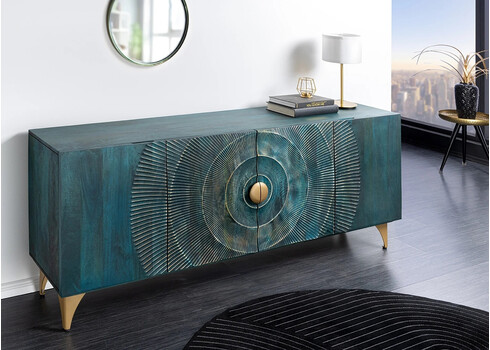 Kummut SUNSET türkiis / kuldne, 177x38xH75 cm