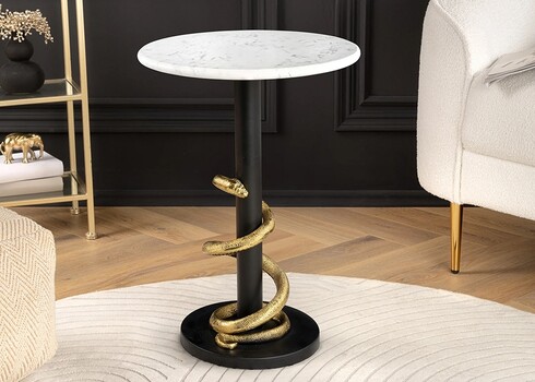 Abilaud SNAKE valge marmor / kuldne, D41xH54 cm