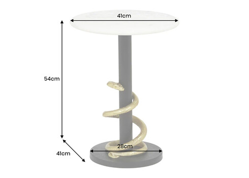 Abilaud SNAKE valge marmor / kuldne, D41xH54 cm