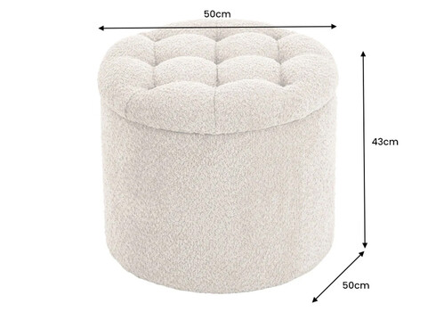 Tumba MODERN BAROQUE beež buklee, 50x50xH43 cm