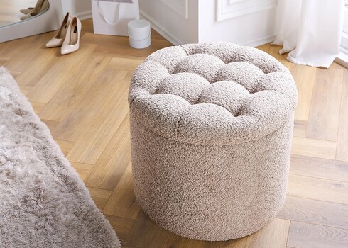 Tumba MODERN BAROQUE beež buklee, 50x50xH43 cm