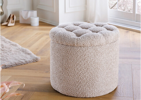 Tumba MODERN BAROQUE beež buklee, 50x50xH43 cm