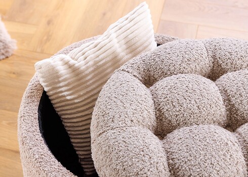 Tumba MODERN BAROQUE beež buklee, 50x50xH43 cm