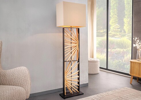 Põrandavalgusti EUPHORIA pruun / beež, 45x45xH165 cm